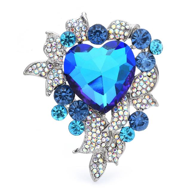 

Броши в виде хрустального морского сердца для женщин, унисекс, цветные, дворцовый стиль, цветная брошь для офиса, вечеринки, булавка, подарки синий