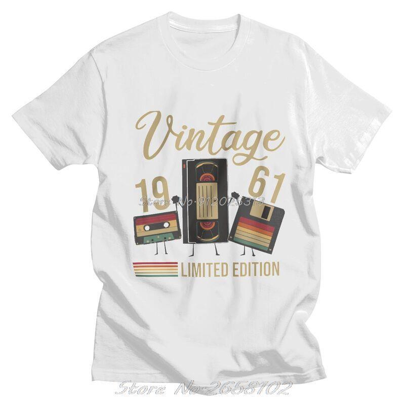 Disco Video Cassette 1961 Vintage Tshirt Unisex Harajuku T Shirt Short Sleeve Cotton 60th 60 Years Old Birthday Tshirt Tee Top