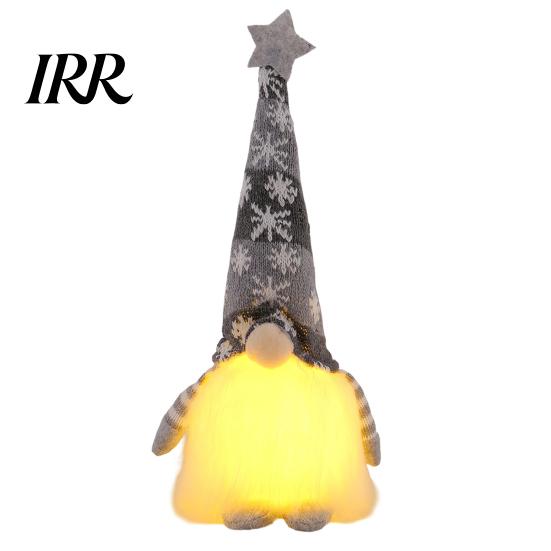 Plush Beard Gnome Doll Lighted Christmas Decoration, Small Swedish Doll, Winter Light Nordic Decoration Up Elf Ornament for Xmas Party