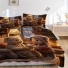 3-teiliges Anime-Cartoon-Bären-Bettwäscheset - Enthält einen Bettbezug und zwei Kissenbezüge (Kein Kern) - Perfekt für Schlafzimmer- und Gästezimmerdekoration