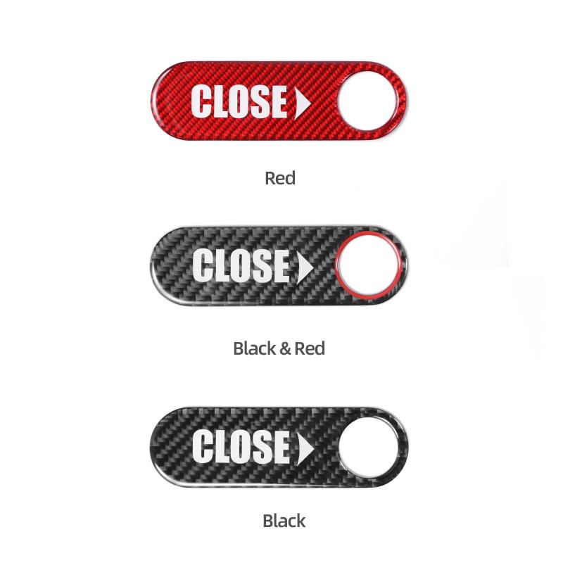 For Tesla Model 3 Model Y 2018-2026 Carbon Fiber Rear Trunk Switch Button Prompt Sticker Trim Car Interior Tuning Accessories
