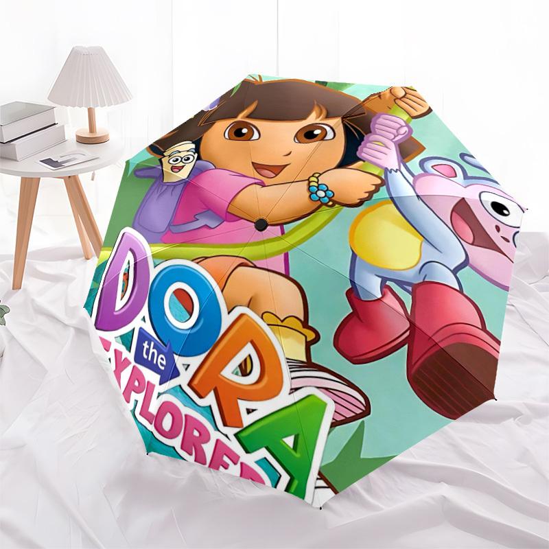 1Pz Ombrello da Viaggio Compatto Dora l'Esploratrice, Apertura/Chiusura Automatica, Struttura Resistente a 8 Stecche, per Uomo e Donna S1222003