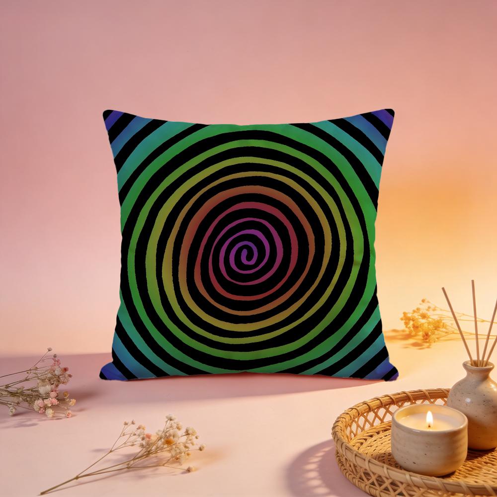 Psychedelic Stripe Pattern Cushion Cover Comfortable Durable Pillow Cover MultiScene for Home Office Car Sofa