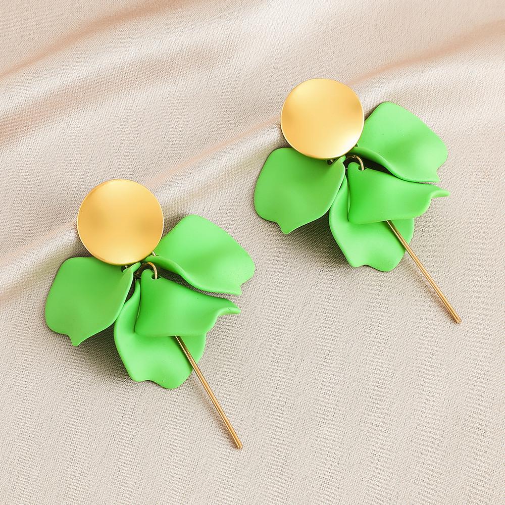 Pinkdudu Rose Flower Petal Drop Earrings Resin Gradient Color Flower Earrings Women Jewelry PD2382PD2382