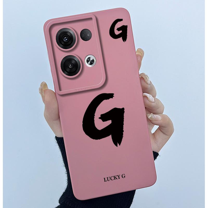 For OPPO Reno 8 Pro 5G Reno8 Reno8 Pro Plus Shockproof Phone Case Lucky Initial Letter Casing Silicone Soft Matte Back Cover