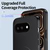 Carbon Fiber Texture TPU Phone Case for Google Pixel 9A Multi‑Angle Kickstand Soft Protective Cover