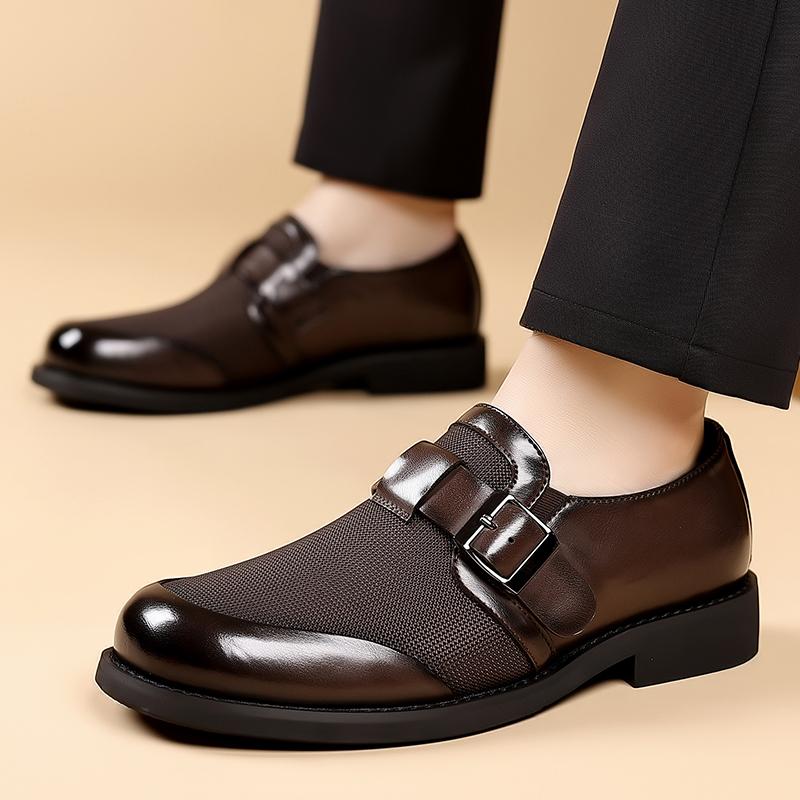 Fashion New Casual Men's Leather Shoes Retro and British Styles Work and Office Outdoor Trendy High-quality Shoes Black Brown Versatile