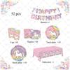 Girl Unicorn Birthday Party Decoration Disposable Tableware Paper Plate Cup Tablecloth Unicorn Theme Birthday Party Decor Suppl