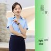 Damen Rosa V-Ausschnitt Bambusfaser Stretch Shirt - Gestickte Formelle Kleidung für Büro, Verkauf und Hotel Rezeption