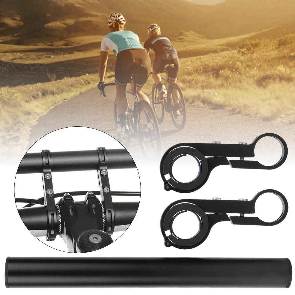 Aluminium Alloy Bicycle Bracket Extension Rod Cycling Accessory with Clip for Mountain Road Bikeblack