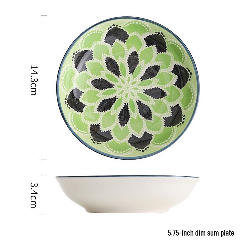 Bohemian Small Ceramic Dipping Sauce Plate
