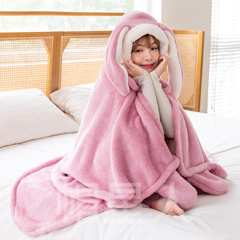 Cozy Rabbit Ear Shawl Cloak: Cute, Warm, and Thick for Autumn & Winter