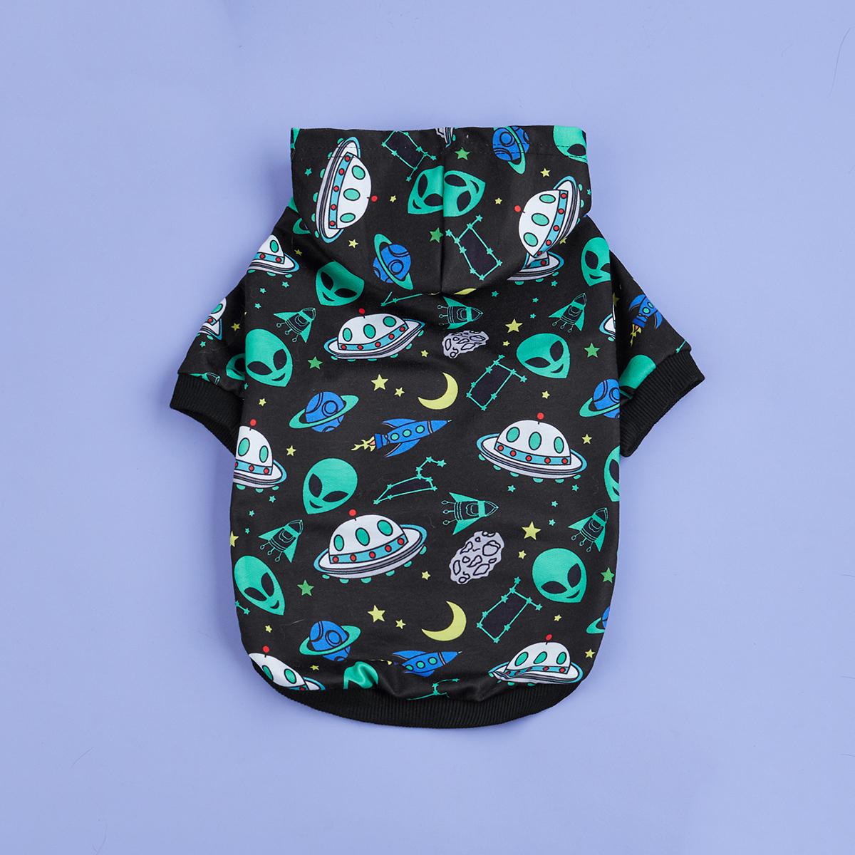 

Alien Dog Hoodie Dog Warm Jacket Coat Puppy Sweatshirt Flying Saucer Christmas Halloween Dog Costume Winter Dog Clothes Pet App XS（old） різнокольоровий