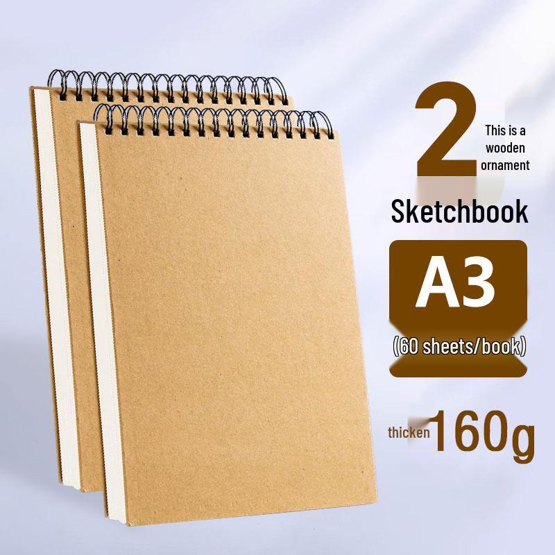 Thickened 160g Art Sketchbook for Students, A4/A5/8k, Side-Flip, Hard Cover
