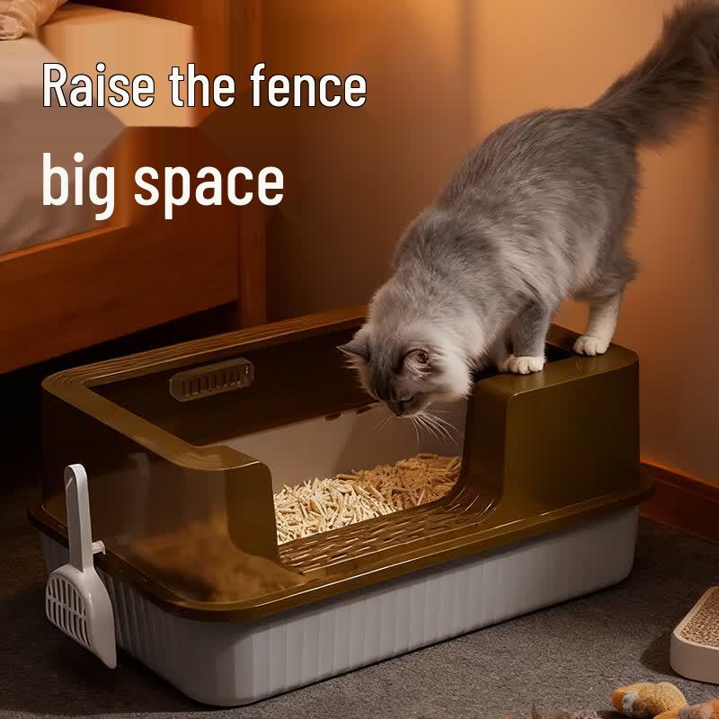 HELLOJOY Semi-Enclosed Anti-Splash Cat Litter Box