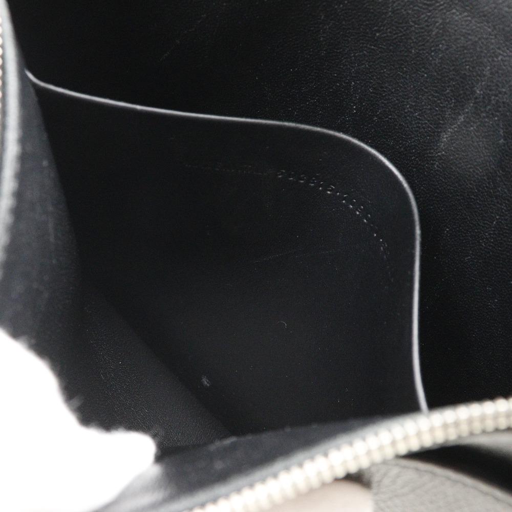 BALENCIAGA logo Clutch bag 593815 black leather unisex Used