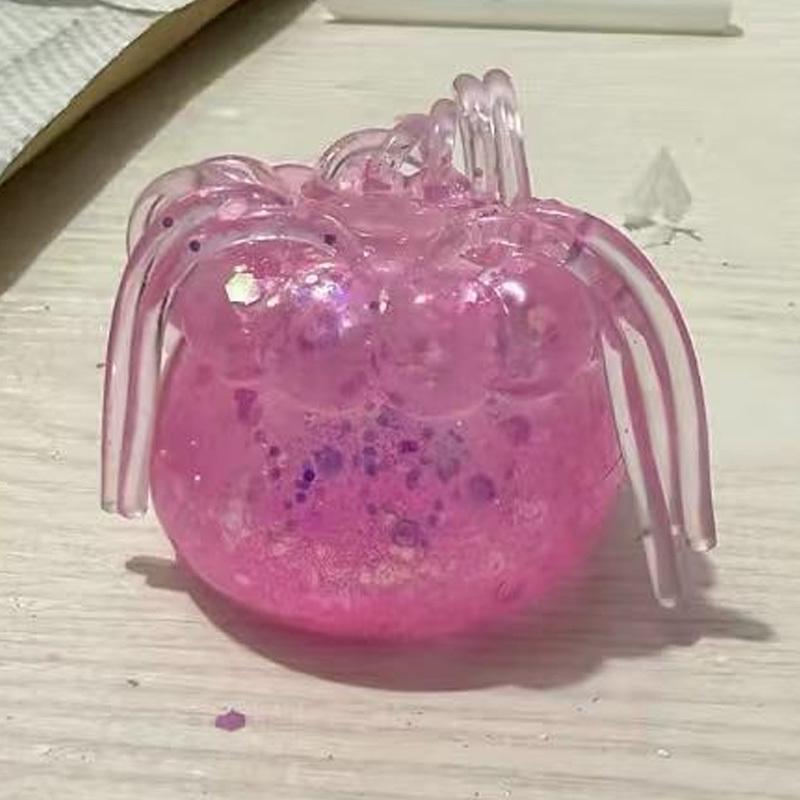 New Cartoon Squishy Sensory Squeeze Jellyfish Toy Glitter Filled Portable Handheld Stress Relief Desktop Relaxation Doll Gifts