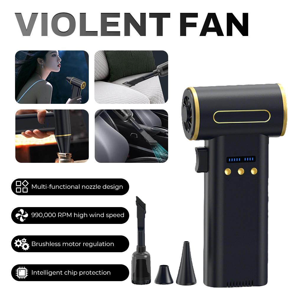Mini Handheld Turbo Jet Fan 990000RPM Powerful Air Blower Compressed Air Duster for Car Dryer/PC/Home-Industrial Duct Blower Dry