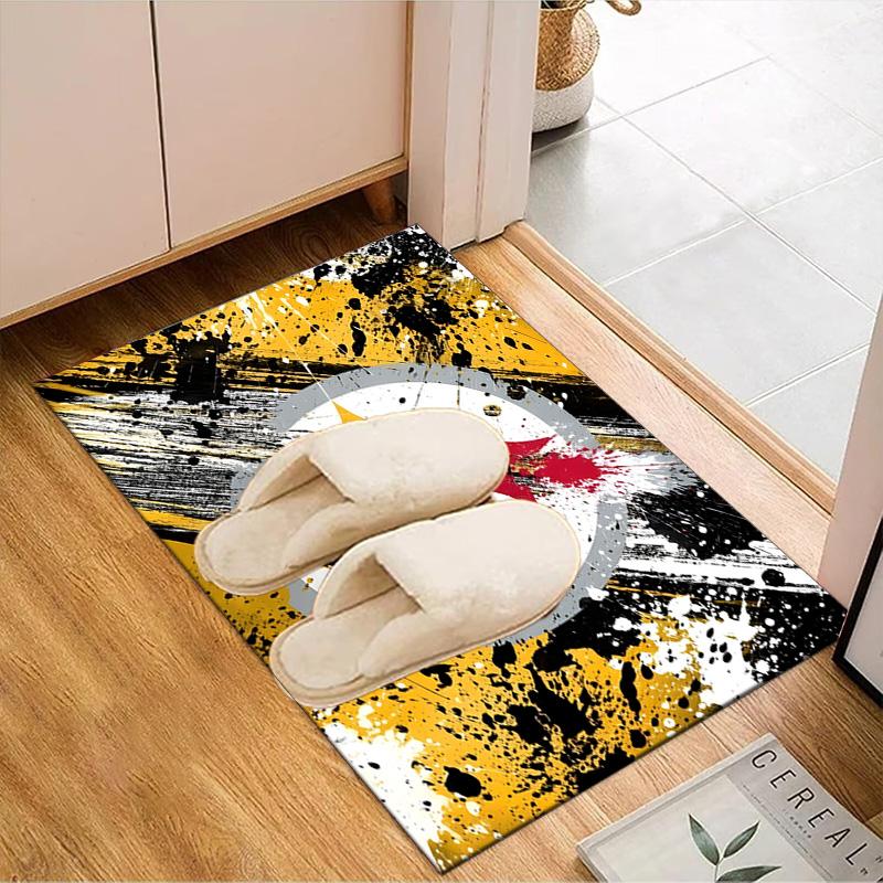 Pittsburgh Steelers Logo Art Rug Game Carpet, Floor Mat for Bedroom Living Room Entryway Rug, Home Decor Idea Gift for Christmas birthday