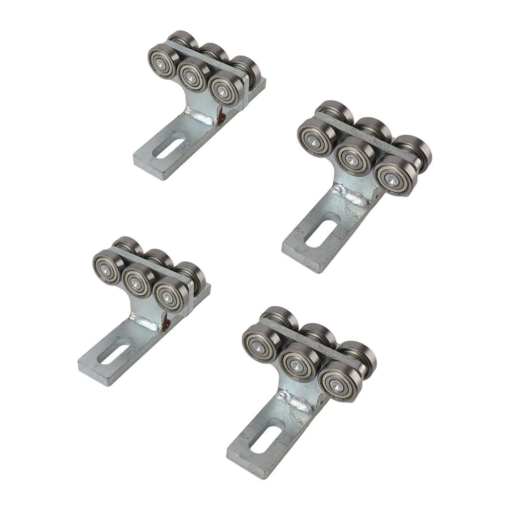 4Pcs Hoist Trolley 6 Wheel T Type Trolley Roller Assembly Hardware for DIY Projects