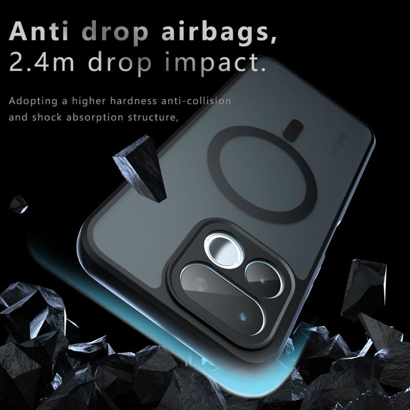 Magnetic Wireless Charging Case For Realme 16T Acrylic Matte Shockproof Transparent Cover For OPPO Realme 16T Hard PC Bumper