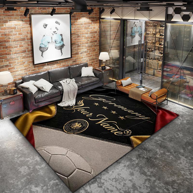 Germany Football Crest Custom Name Carpet Rug For Living Room Bedroom Home Sofa Decoration Kids Play Nonslip Floor Mat