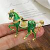 Men Women's Vintage Fashion Enamel Alloy War Horse Zodiac Pony Brooch, Clothing Lapel Pin Corsage Accessory Gift