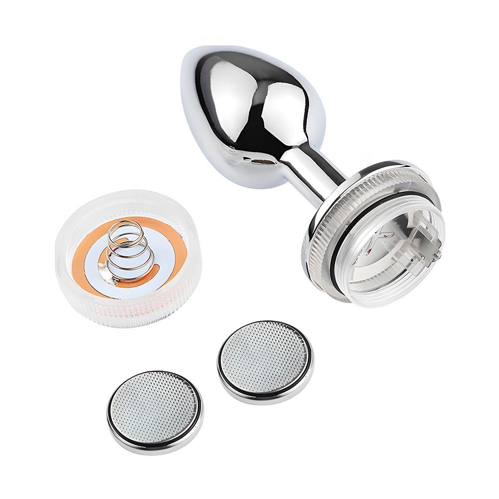 Wireless Remote Control Metal Luminous Anal Plug Prostate Massage Butt Plug with LED Anal Tail Sex Toy Adult Products for Women