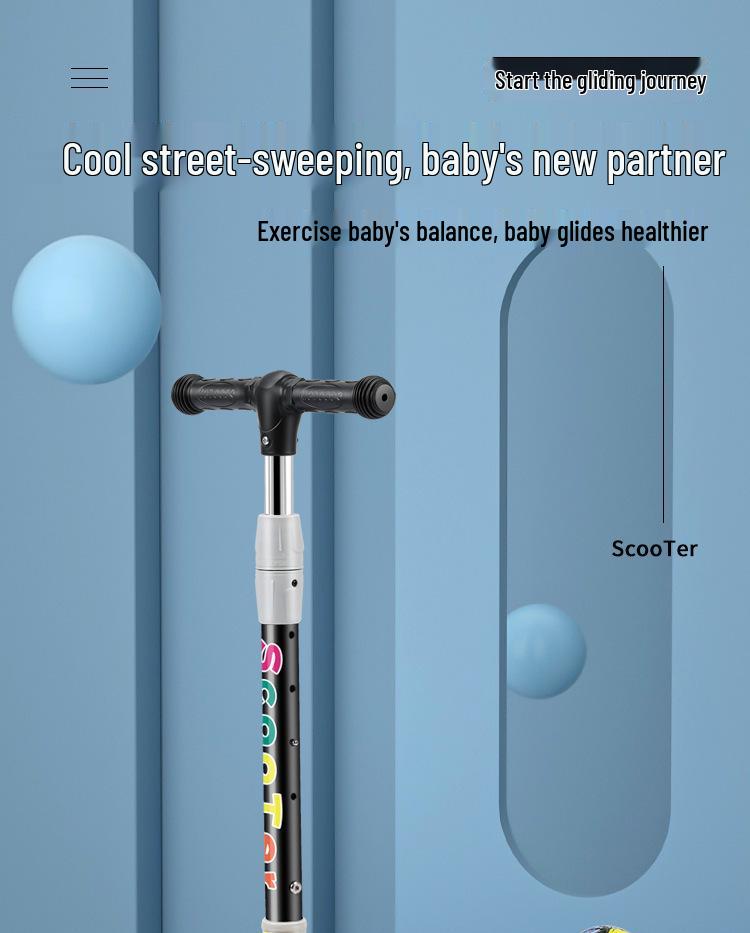 Foldable Children's Scooter with Music & Lights for Ages 3-12