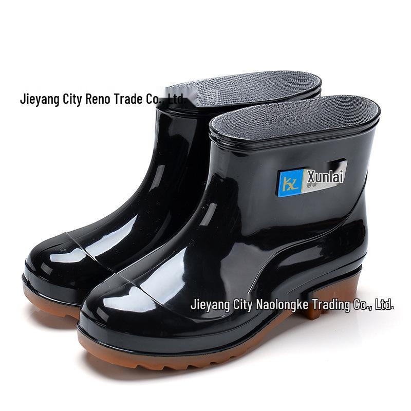 Men's Waterproof Low-Cut Rubber Rain Boots - Non-Slip Tendon Sole for Kitchen or Outdoor Use In Spring and Autumn