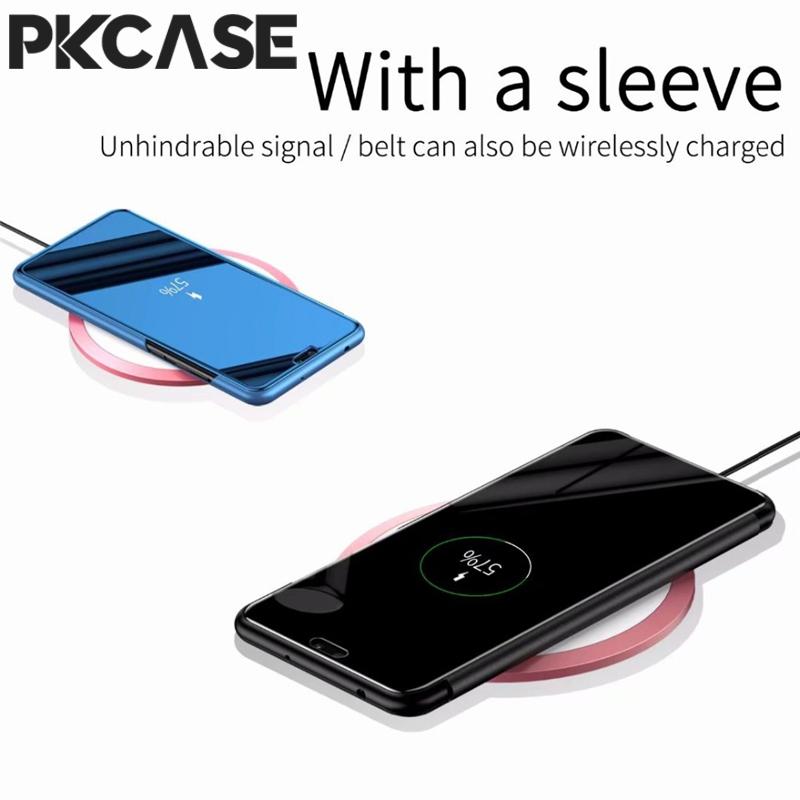 PKCASE Smart Mirror Flip Phone Case for Samsung S26 S25 Edge S24 S23 Ultra FE Plus Shockproof Back Cover for Galaxy A17 A07