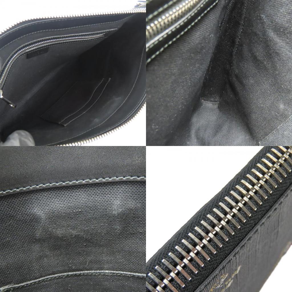 Used GUCCI Shoulder Bag 474137 GG Supreme Canvas Black Gray Dora