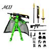 Swordsman Action Model Chinese Figure with Accessories, Multi-Joints Movable Bamboo Hat Cloak Man Figurine, Articulated Dummy Robot Toy Collectible