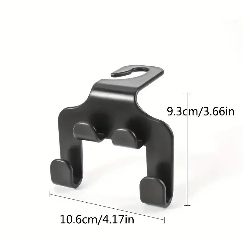 Car Headrest Phone Holder Hook Organizer Back Seat Hanger Mount Stand Black 2in1