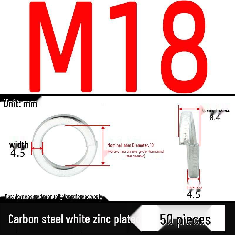 Galvanized Iron Spring Washers: Metal Elastic Open Washers for M3-M30