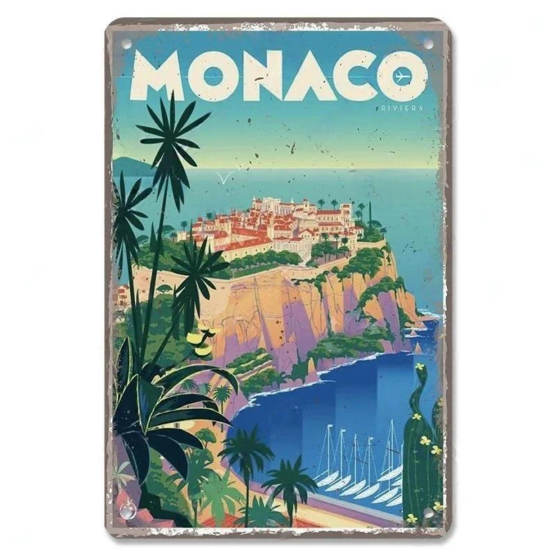 Vintage BERLIN LONDON MONACO Lissabon Stadtposter Metallschild Plakette Platte Dekor Für Werkstatt Man Cave Bar Pub Hotel Wanddeko
