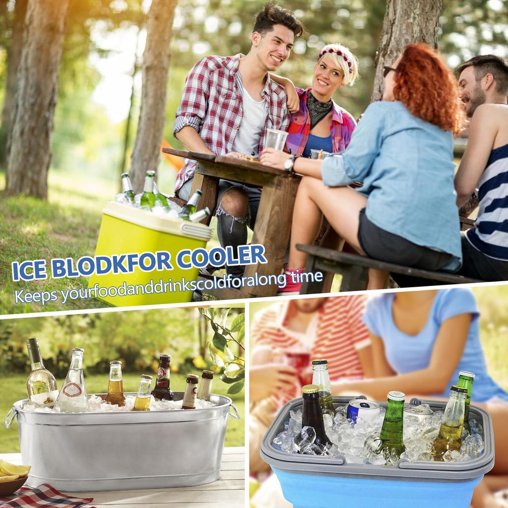 Ice Block Mold Extra Large Ice Box Large Silicone Box with Lid Ice Box 8lbs Ice Cube Maker Dishwasher Safe Ice Bath Chiller