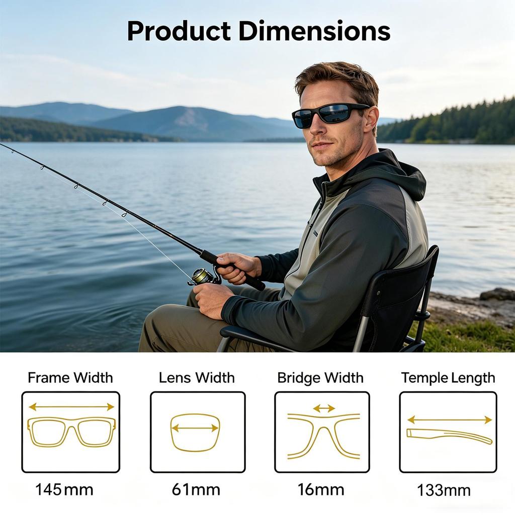 Kylebooker Polarized Sports Sunglasses for Men Women Unbreakable Frame with UV Protection Ideal for Fishing Driving Running