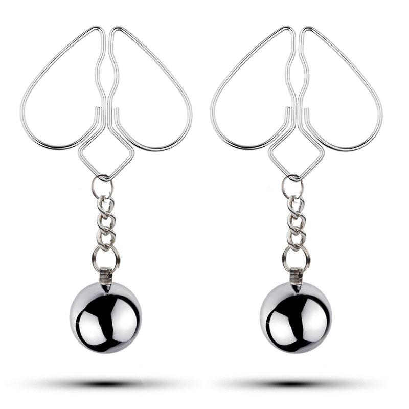 2PCS Metal Adjustable Nipple Clips Labia Clamps Breast Clamps Sexy Toys Boobs Adult Flirt Toys for Couples Valentine's Day Gifts