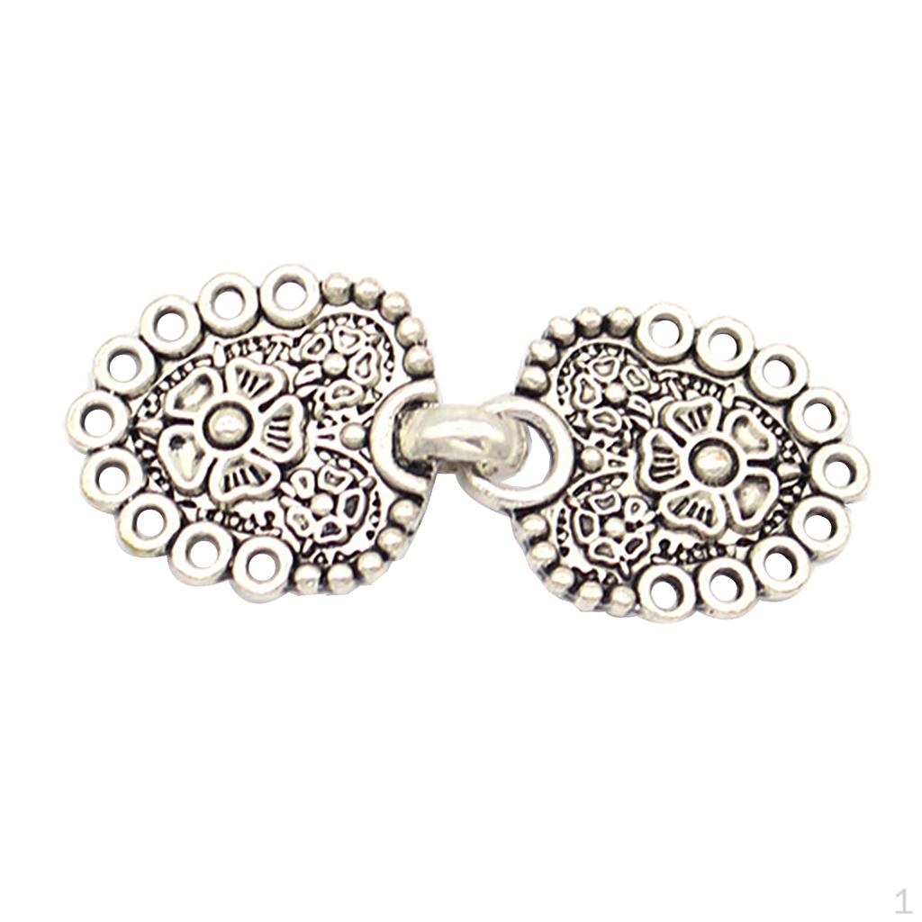 1 Pair Sew on Cloak Fasteners Hook Cardigan Clips Button with Holes