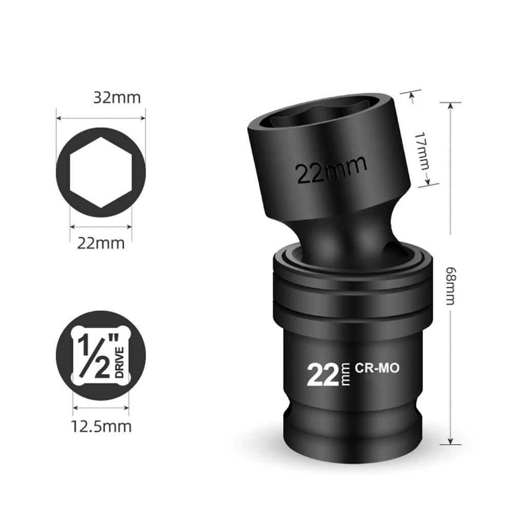 1/2in Joint Hex Socket Electric Wrench For Impact Driver Adapter 12-22mm Metric Drill Chuck Drive Adapter Drill Wrench
