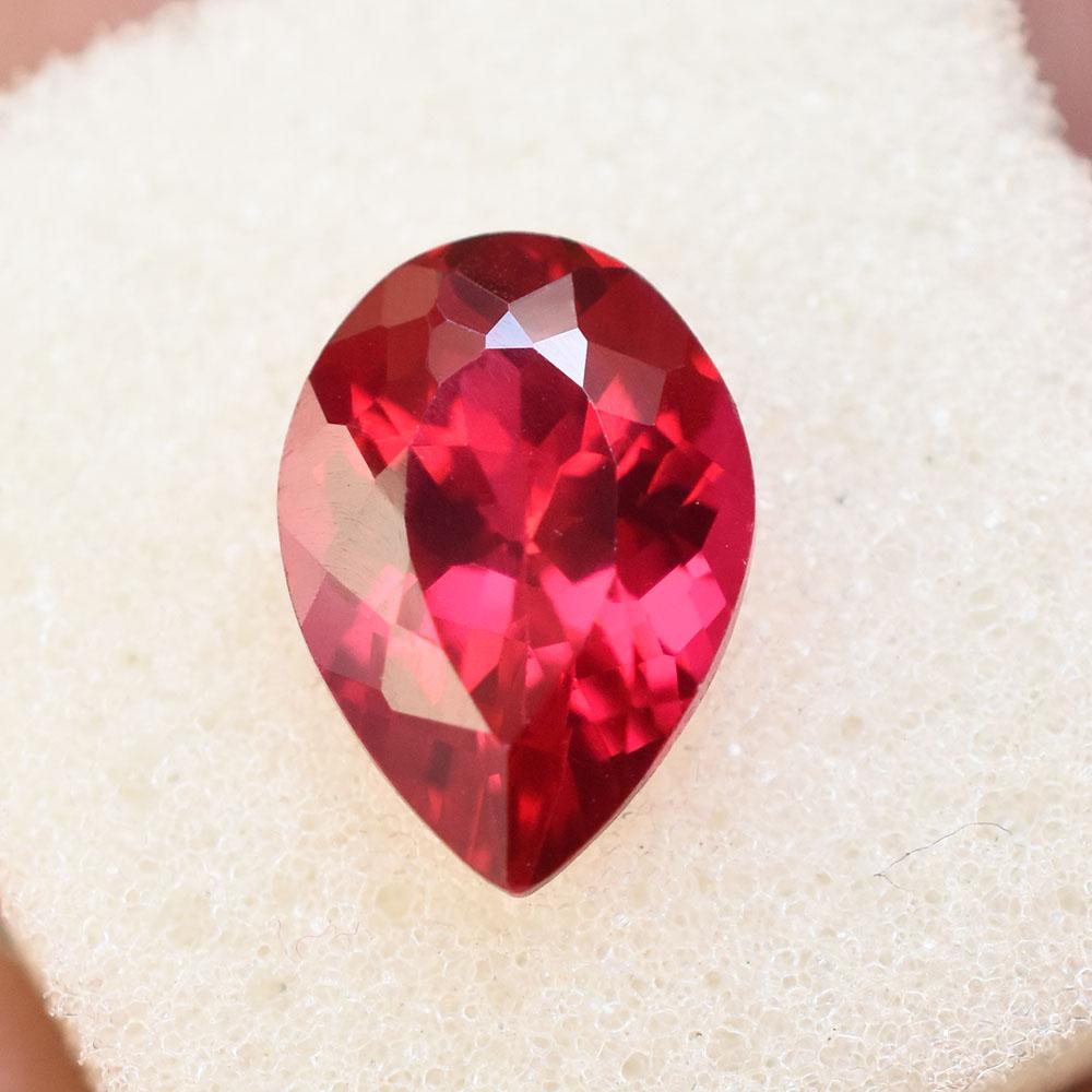 Natural Red Ruby Loose Gemstone Unique 12x8mm Pear Cut for Collection for Jewelry Making and Crafts
