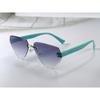 New Children's Sunglasses Fashion Frameless Irregular Personality Trend Dopamine Color Ocean Lens Cross 26016