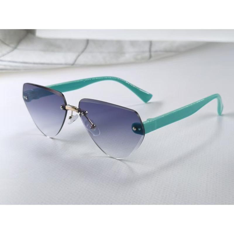 New Children's Sunglasses Fashion Frameless Irregular Personality Trend Dopamine Color Ocean Lens Cross 26016