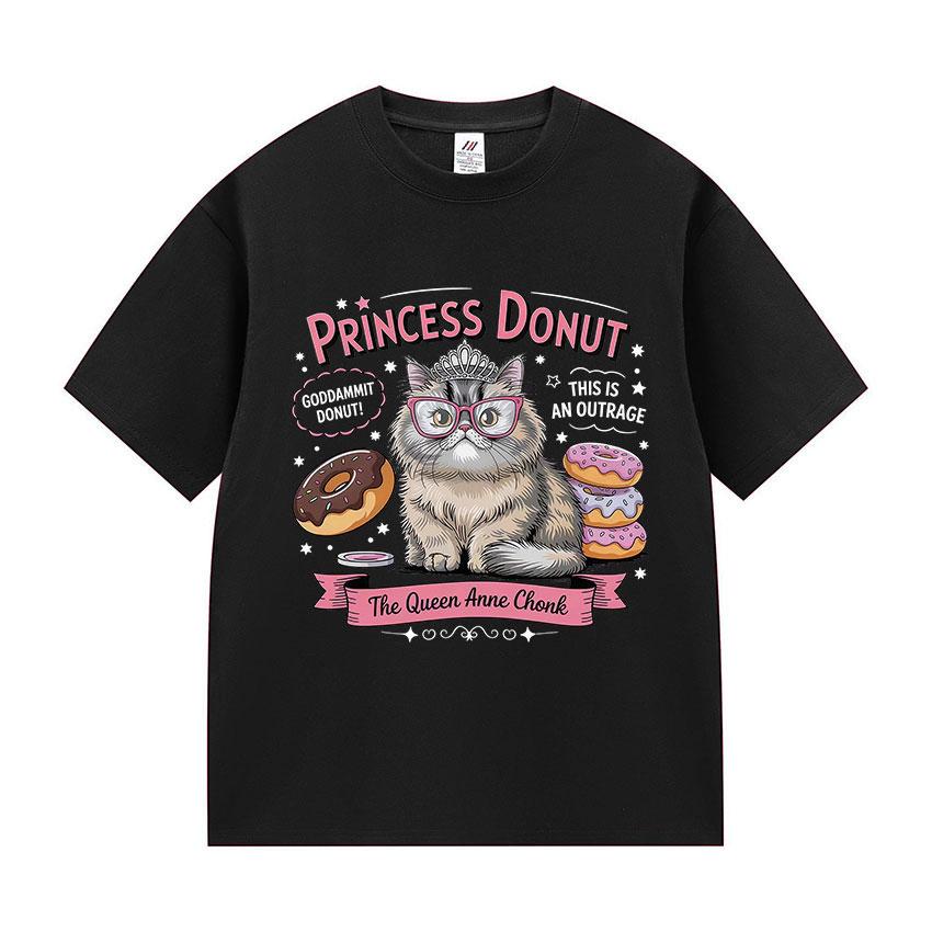 Princess Donut Dungeon Funny Graphic Tshirts Unisexs Women Cute Gamer Cat 100 Cotton T Shirt Summer ONeck Short Sleeve T Shirts