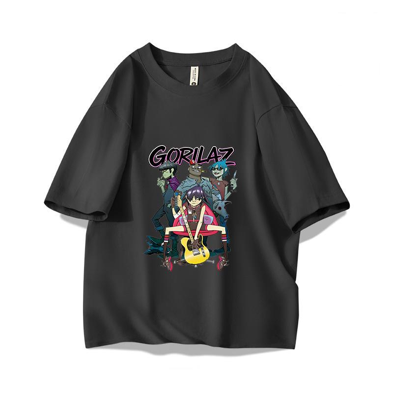 Music Band Gorillaz Punk Rock Print 100 Cotton T Shirt Unisex Women Summer 90s Oneck Cotton Short Sleeve Tshirt Vintage Y2K Tee