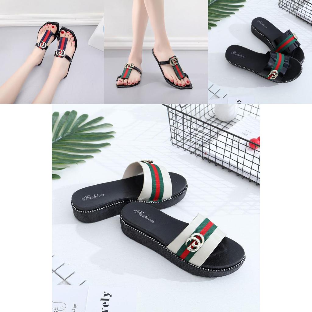 Hochwertige Sommer Damen Flip-Flops Mit Gurtband-Streifen-Design Für Strandbekleidung