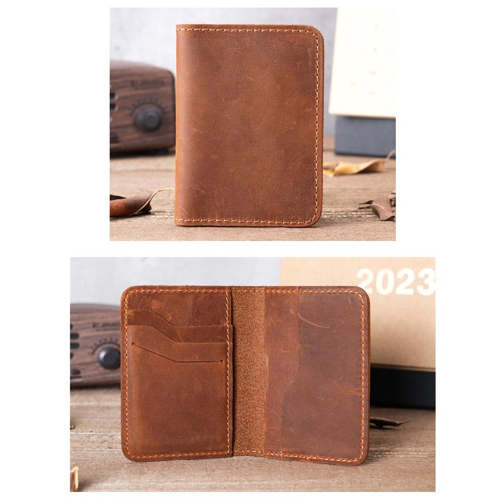 NT Retro Crazy Horse Leather Multi-Card Clutch: Unisex ID & Card Holder Wallet