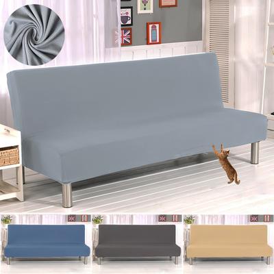 Plain Fabric Armless Sofa Bed Cover Elastic Home Decor Couch Covers For Living Room Slipcovers Folding Settee Cover S /L Sizes
