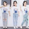 Kinderjeans mit Waschung und Rissen für Mädchen und Jungen - Trendiger koreanischer Stil, perfekt für Frühling und Herbst
